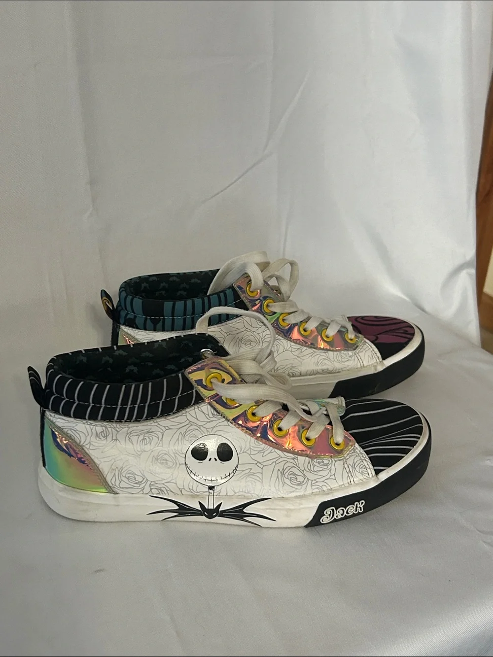 Ground Up Disney's Jack & Sally Women's Hi-Top Sneakers Size 7